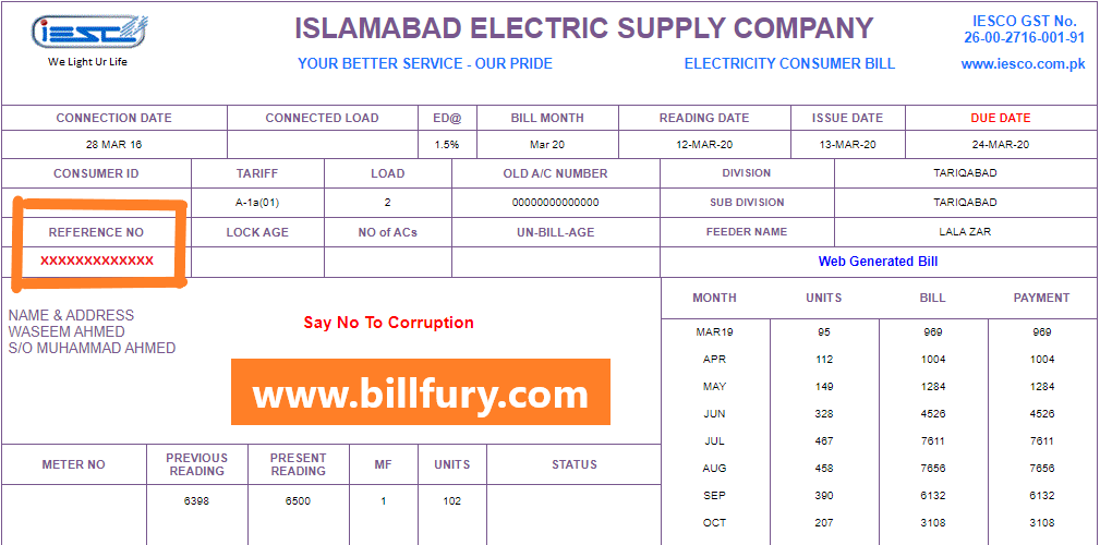 Iesco Duplicate Bill