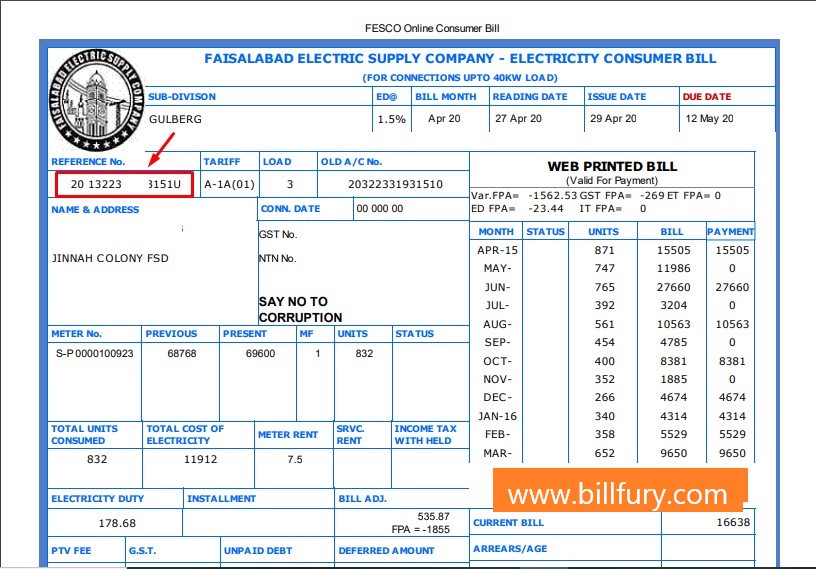 Fesco Duplicate Bill Online